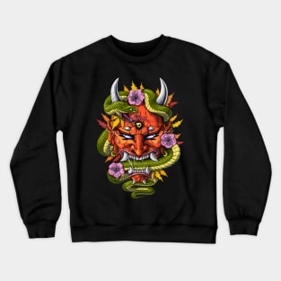 Japanese Demon Oni Mask Crewneck Sweatshirt